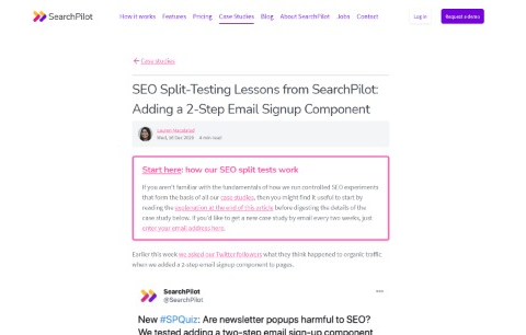 Adding a 2-Step Email Signup Component SEO Split Testing Lessons from SearchPilot
