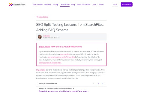 Adding FAQ Schema SEO Split Testing Lessons from SearchPilot