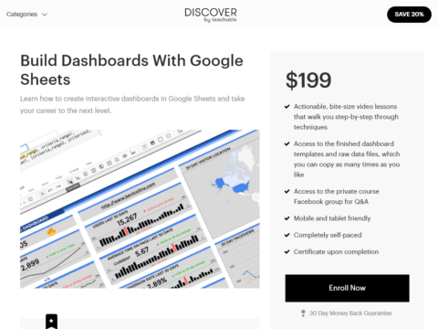 Build Dashboards With Google Sheets – Learn how to create interactive dashboards in Google Sheets and take your career to the next level.