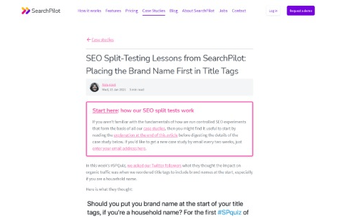 Placing the Brand Name First in Title Tags SEO Split Testing Lessons from SearchPilot