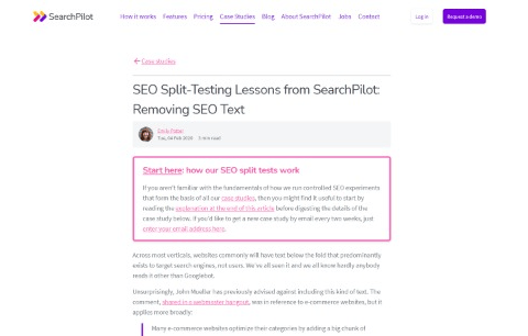 Removing SEO Text SEO Split Testing Lessons from SearchPilot
