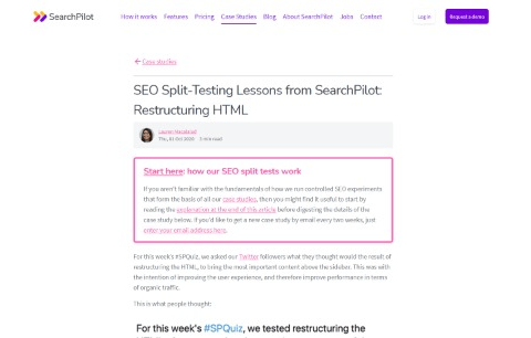 Restructuring HTML SEO Split Testing Lessons from SearchPilot