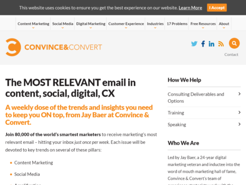 The MOST RELEVANT email in content, social, digital, CX