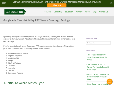Google Ads Checklist: 9 Key PPC Search Campaign Settings