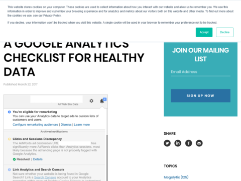 A Google Analytics Checklist For Healthy Data